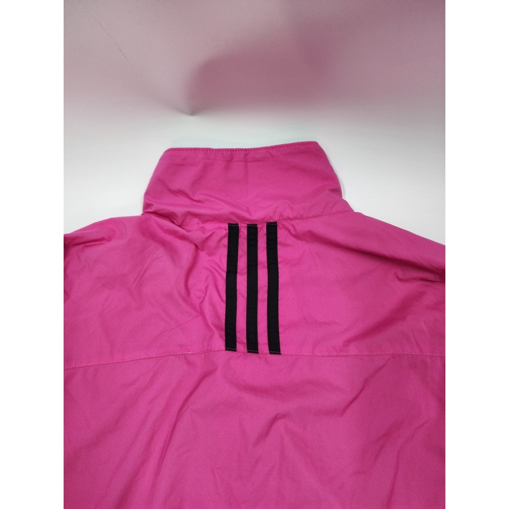 Adidas Womens Pink Full Zip Windbreaker Jacket Mesh Lined Lightweight Large - Picture 10 of 13